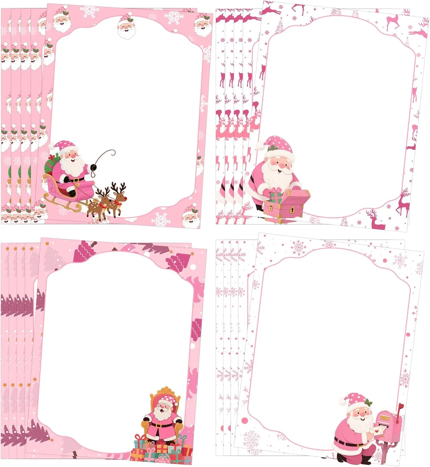 

Рождественская канцелярская бумага, 60 шт., рождественская бумага для письма с буквами, праздничный лист с фирменными бланками для заметок, поздравительные открытки