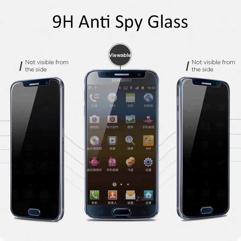 Anti Spy Tempered Glass For Samsung Galaxy S20 S10 FE 5G Lite Privacy Screen Protectors for Galaxy A9 A8 A7 A6 Plus 2018 F41 image 2