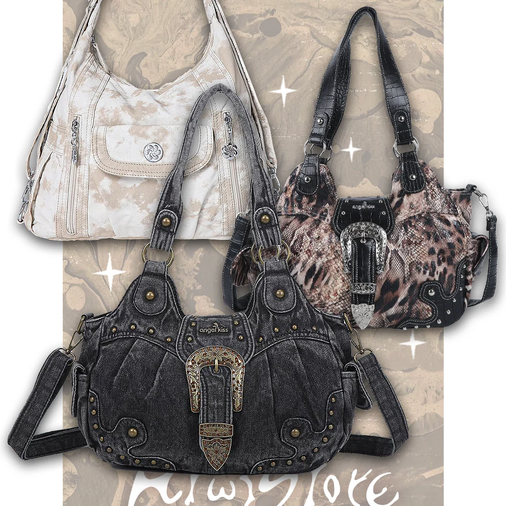 

Original Designer Brand Western Denim Motorcycle Bag Retro Shoulder Bag Crossbody Bags for Women Hot Selling