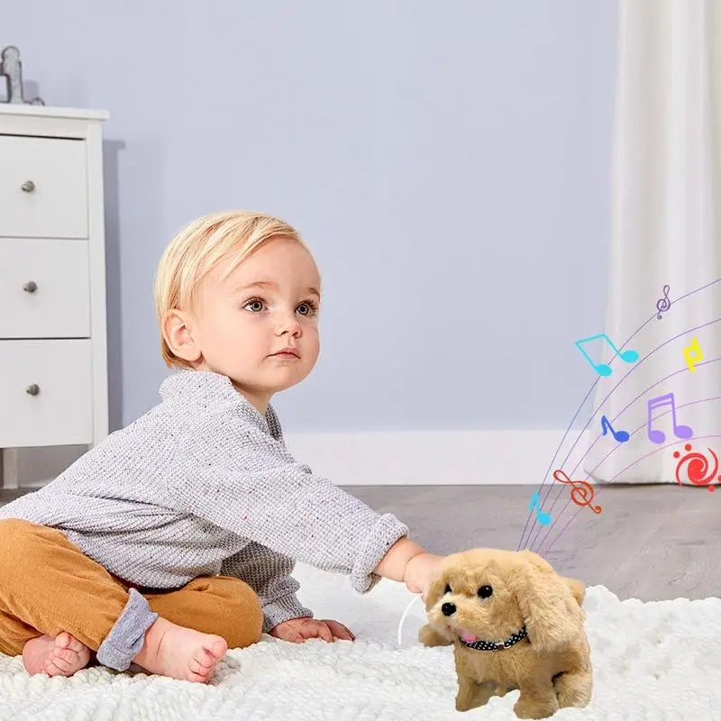 Robot Animal para ladrar y caminar, muñeco de peluche con Control táctil, juguete robótico, vestido de simulación, mascota realista para niños