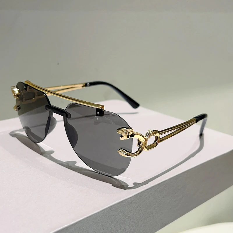 KAMMPT Randloze Pilot Zonnebril Mannen Mode Vintage Gradiënt Casual Shades Vrouwen Trendy Brand Design Outdoor Decor Zonnebril