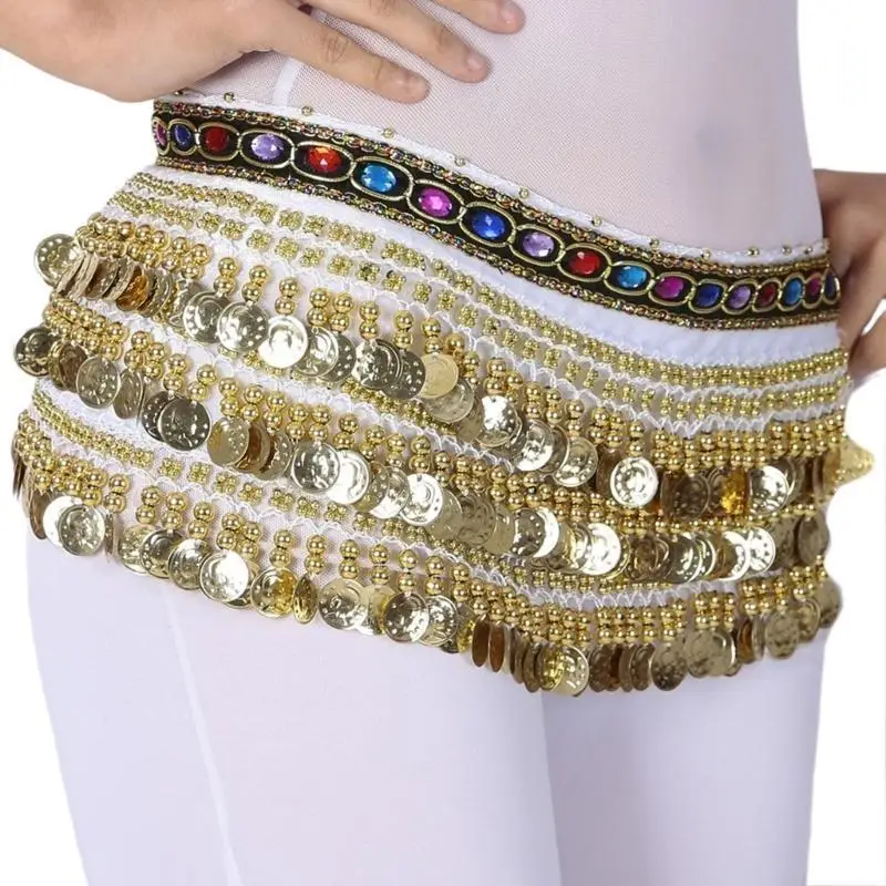 39BD Frauen Bauchtanz Hüfttuch Bauchtanz Gürtel Rock Mit Gold Münzen, Bauchtanz Hüfttuch Tanz Taille Kette – Detail 10