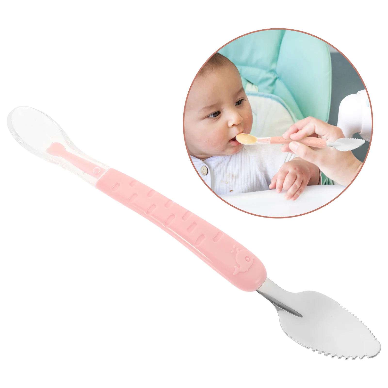 Stainless Steel Scraper Baby Spoons Toddler Tool Kitchen Accessory Fruit 304 Supplement Food