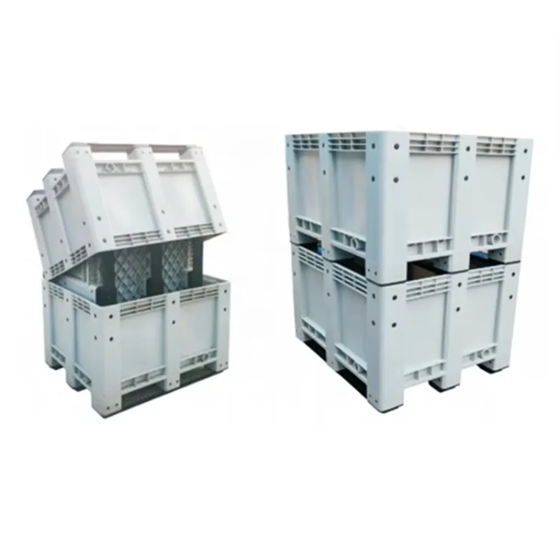 Heavy duty stackable foldable mesh plastic storage pallet boxes and container containers