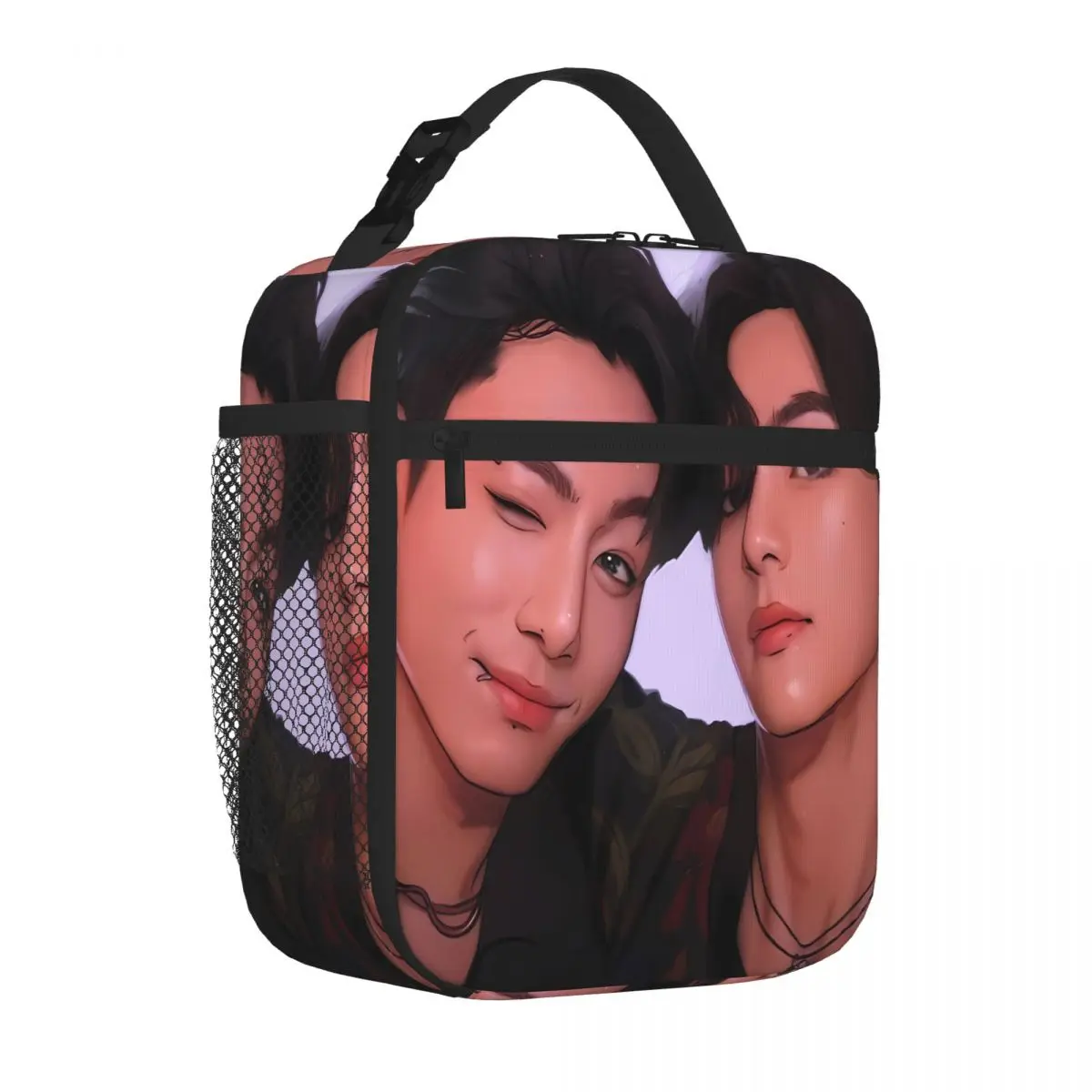 Bestselling Taekook The Late Show 2021 Photo Double Deck Adjustable Strap Lunch Bag Staff Lunch Thermal Tote