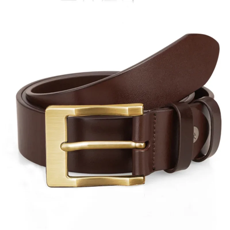 MODX Men Belt Top quality cow genuine leather men's belt cowhide strap for male automatic buckle belts for men alloy buckle belt