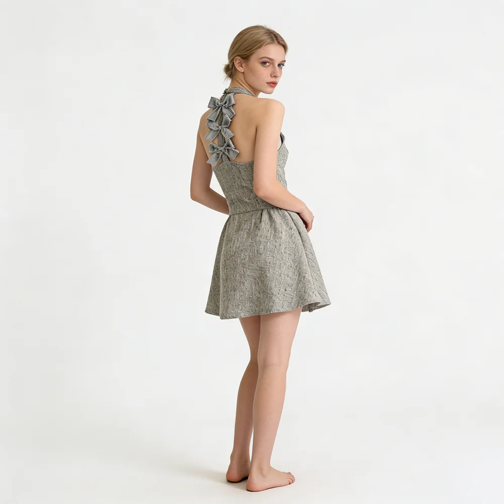 Nova Decor & Lighting Julestjerne - Nova Women's Tweed Halter Mini Dress