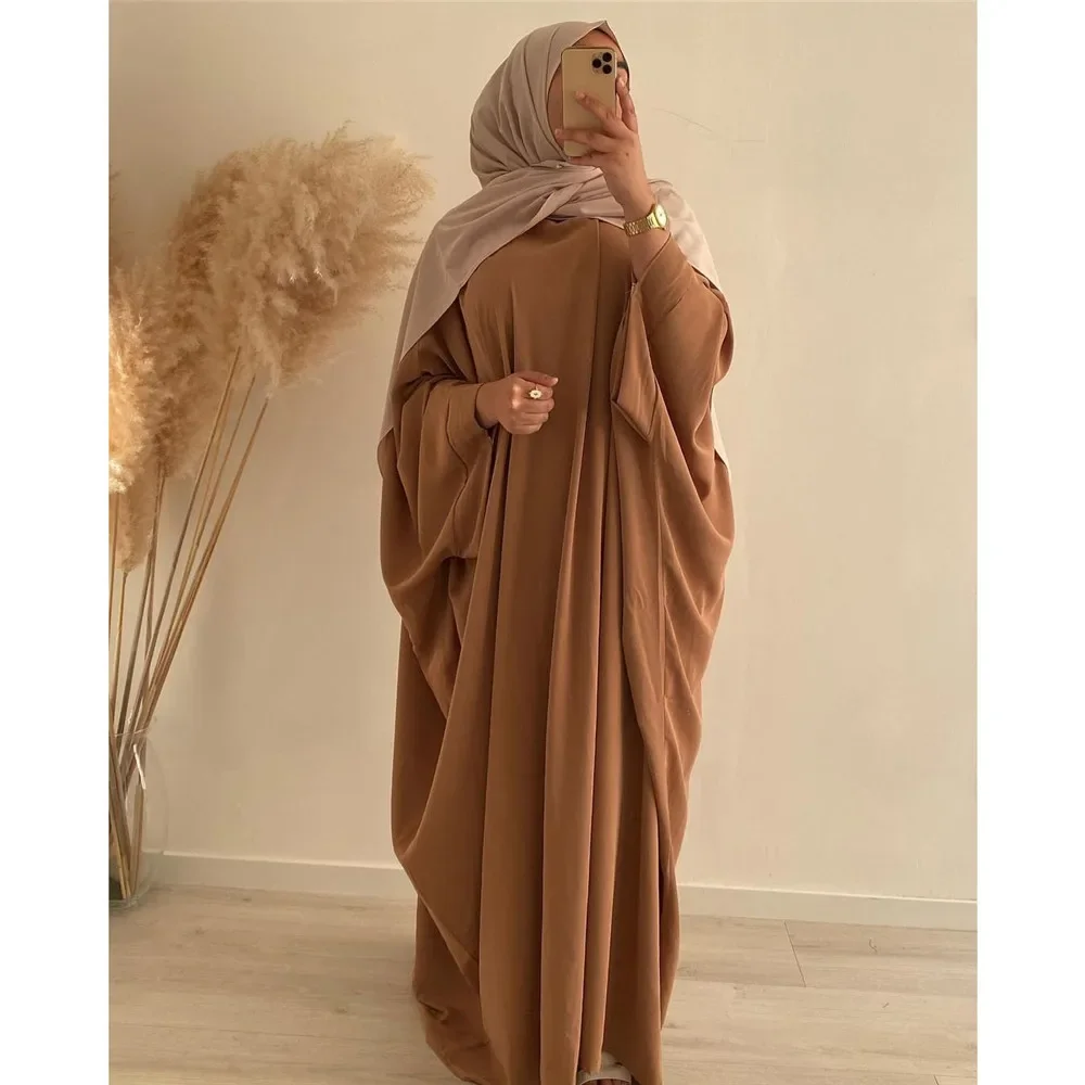 Conjunto de 2 piezas de vestido Hijab para mujer musulmana, bufanda larga, ropa de oración Abaya, ropa islámica, vestido Maxi suelto, bata Khimar Abayas