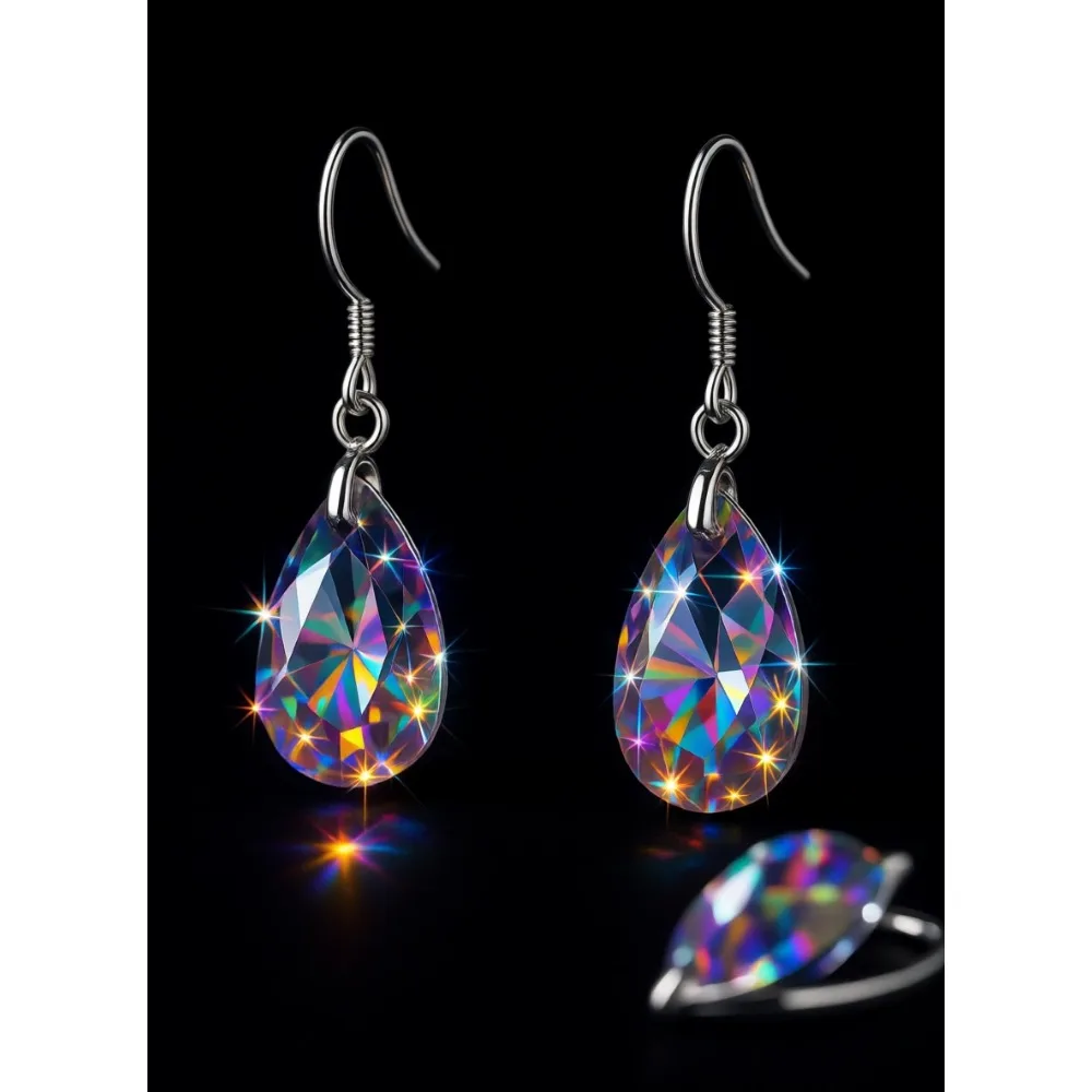 

Серьги-подвески в форме капли с кристаллами для женщин, гипоаллергенные, из стерлингового серебра, с крючками