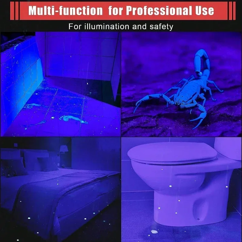 365/395nm UV Flashlight Ultraviolet Invisible Ink Marker Blacklight Pen Torch Pet Cat tinea urine Stains Scorpion Detection Lamp