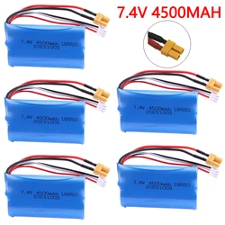 7.4 V 4500mAh bateria Lipo wtyk XT30 dla HUINA 580 1580 1583 zabawki zdalnie sterowane akcesorium 7.4 V 2S dla 1580-005 Huina 580550 583 582