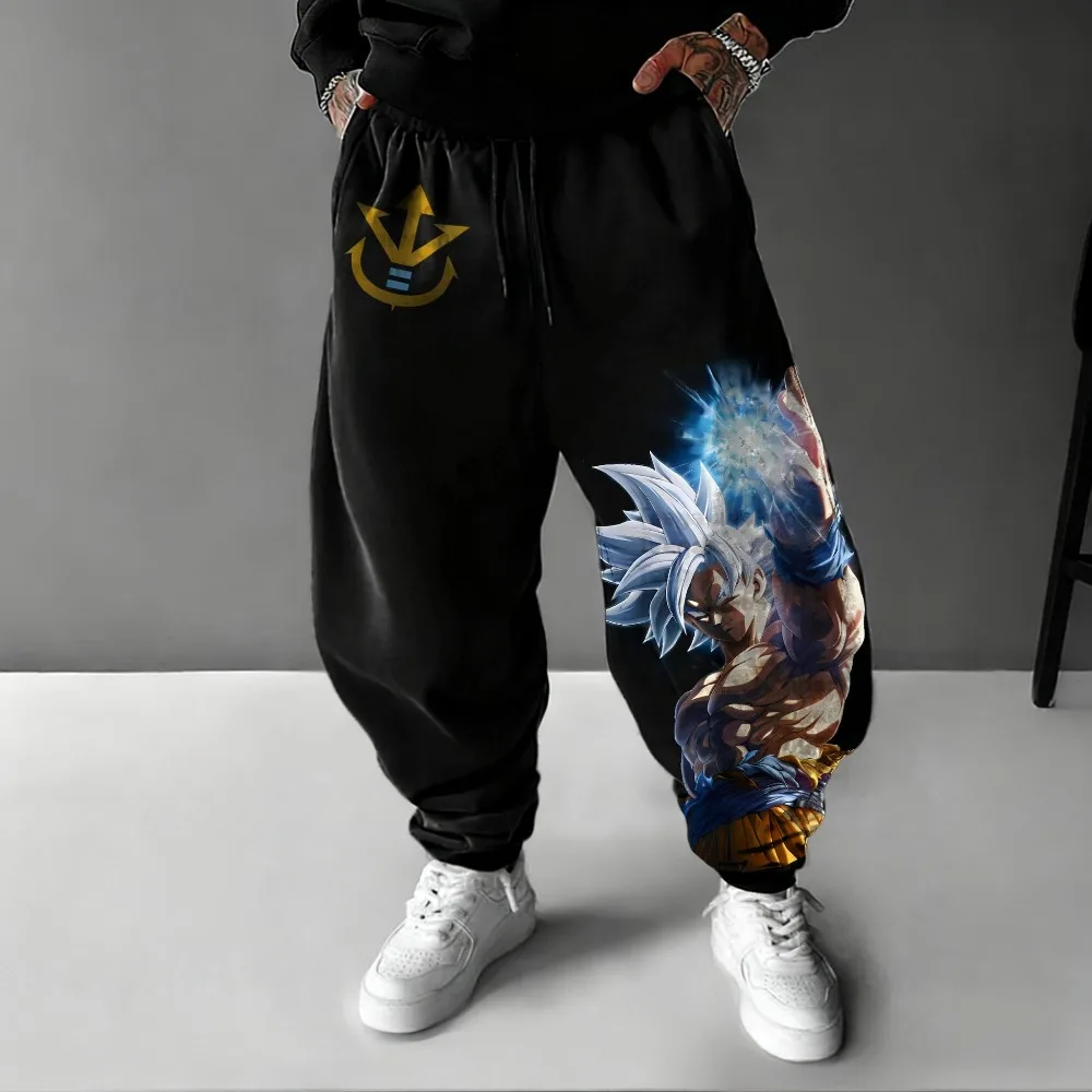 ドラゴンボール 2025 秋冬 コットン スポーツパンツ 悟空 アニメプリント メンズ 新作 ルーズ カジュアル トレンド ヒップホップ プラスサイズ スウェットパンツ