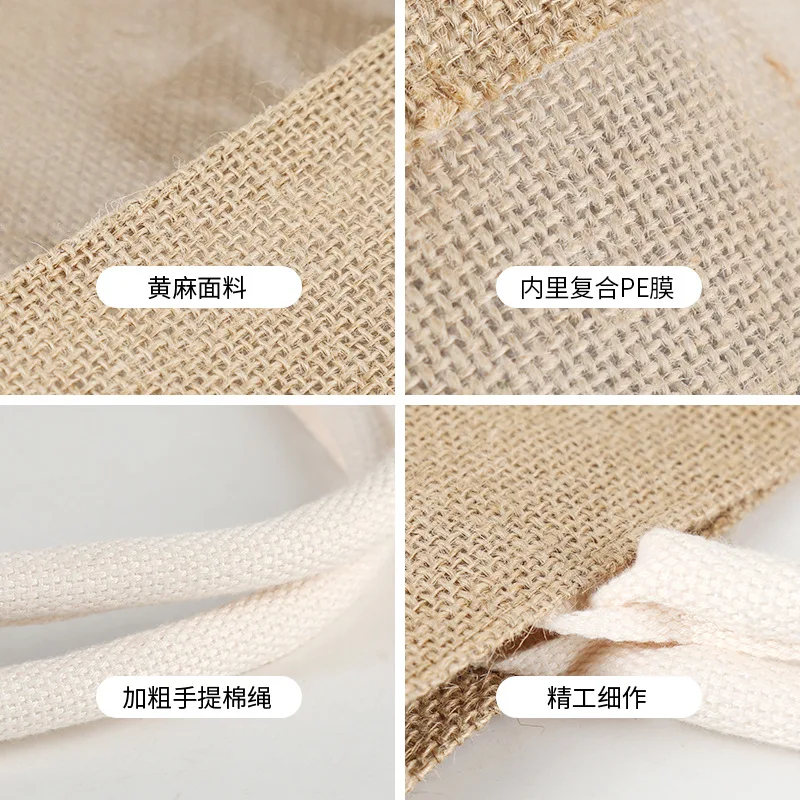 Transparent Window Line Shopping Bags Grocery Storage Bag Wedding Birthday Gift Package Bag Portable Pouch