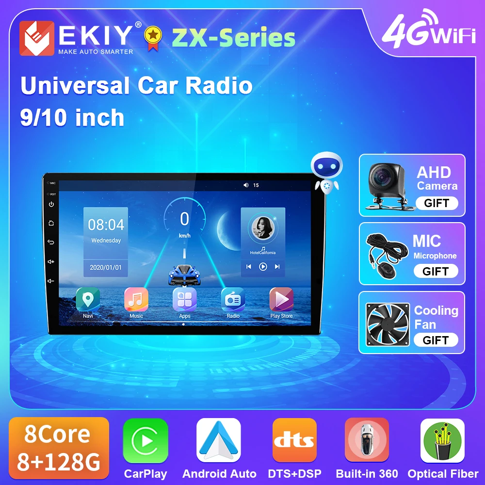 

EKIY T5 Android 10 Autoradio 9/10 inch Universal android 2 Din car radio GPS BT Central Multimedia Smart car systems 4G WIFI