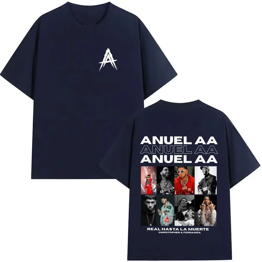 

Rapper Anuel AA 2025 Fashion Pattern T-shirt Summer New Men's Women's Hip Hop Round Neck T-shirt Y2K Cotton T-shirt Street Wear