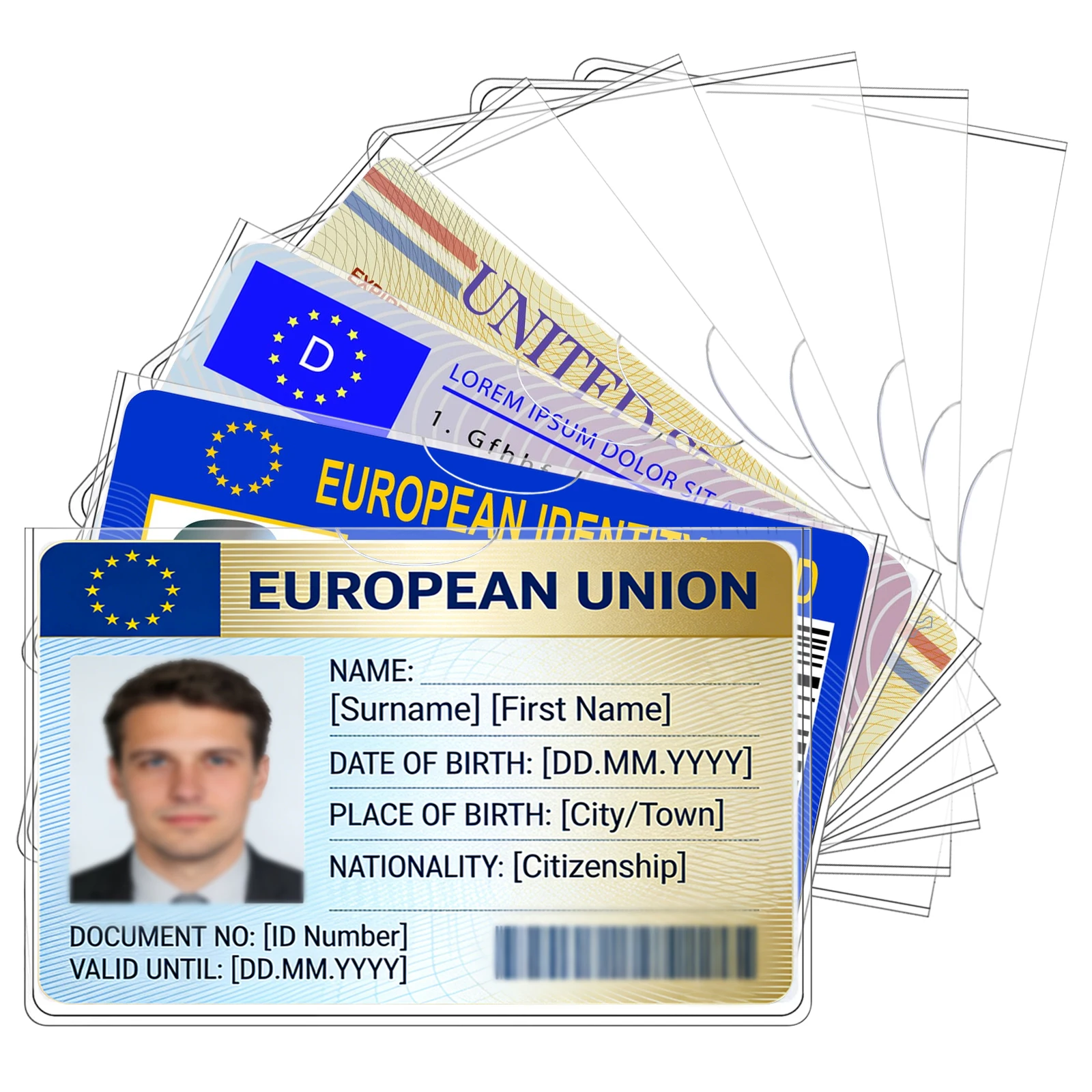 Social Security Card Protective Case, Ultra-Clear Durable 20Mil Storage Sleeve for EHIC/Credit Card/EU Driver's License/ID Card