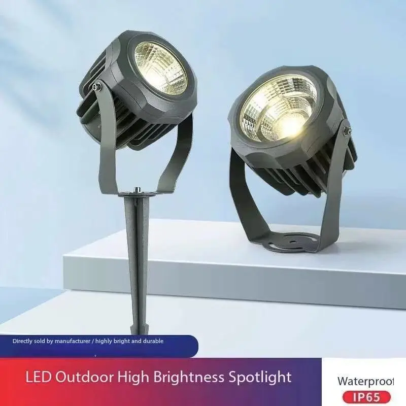 LED COB spike lawn light 10W 15W 5W outdoor garden lighting IP65 waterproof lighting LED garden path spotlight AC85265V DC12-24V