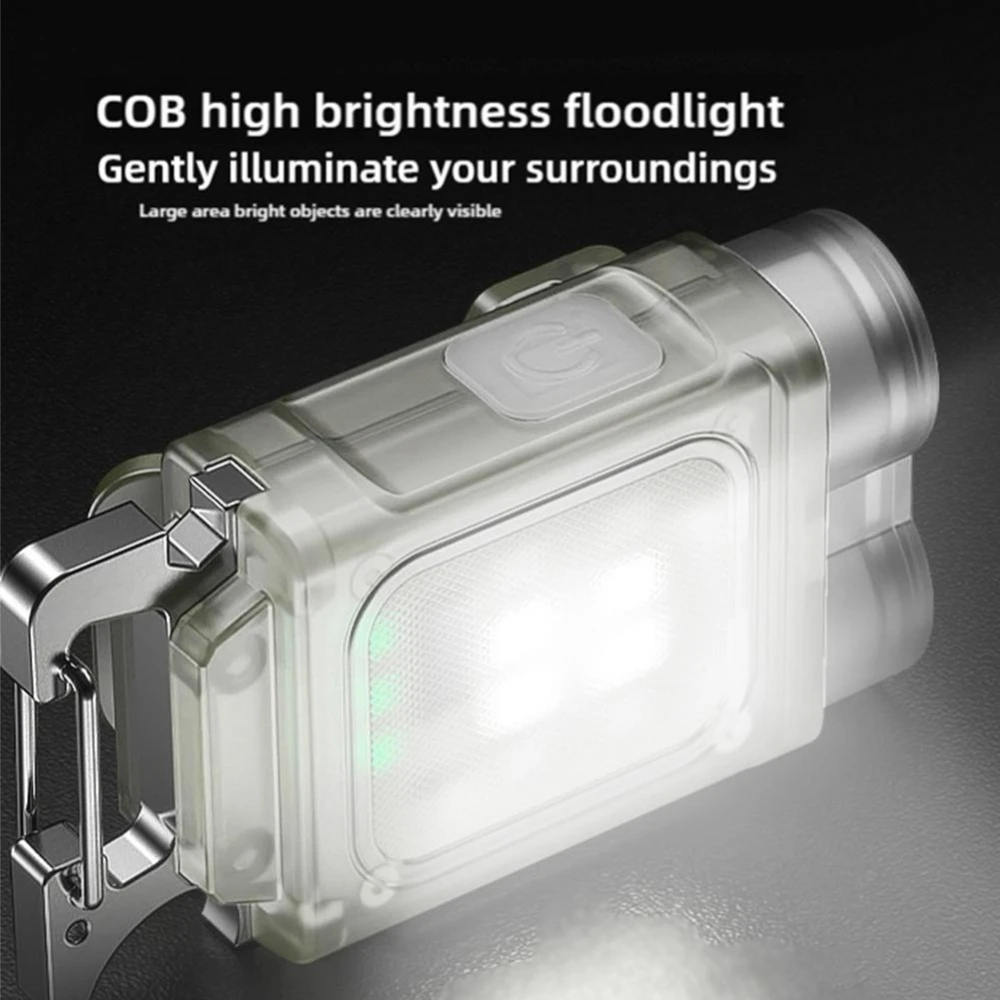 Portable Flashlight Powerful LED Torch USB Rechargeable Multifunctional Handlamp Outdoor Camping Emergency Lantern for Key Light