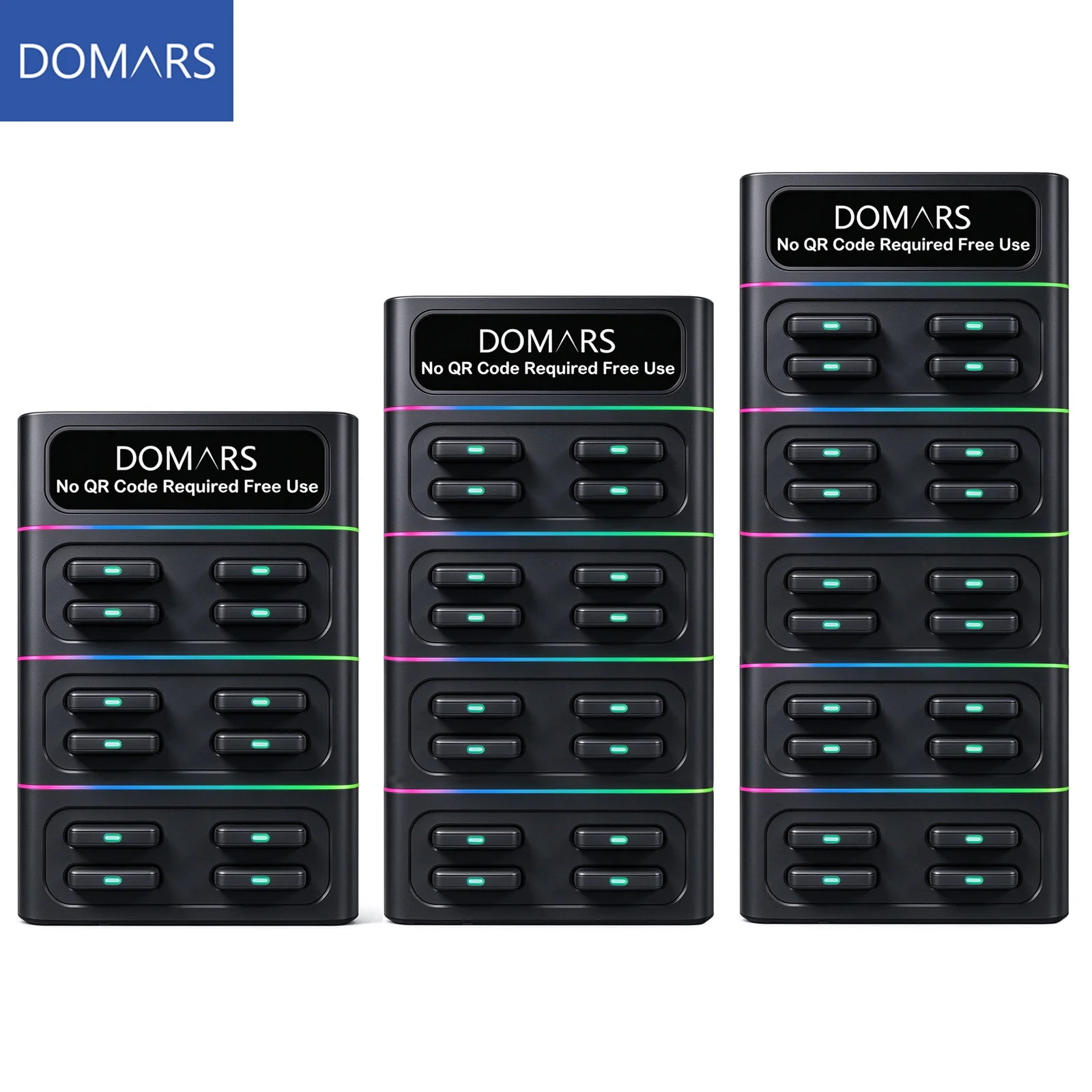 Domars Desktop Shared Power Bank Station 8000mAh 22.5W Fast Charge Stackable Charging Dock for Cafe Restaurant Hotel