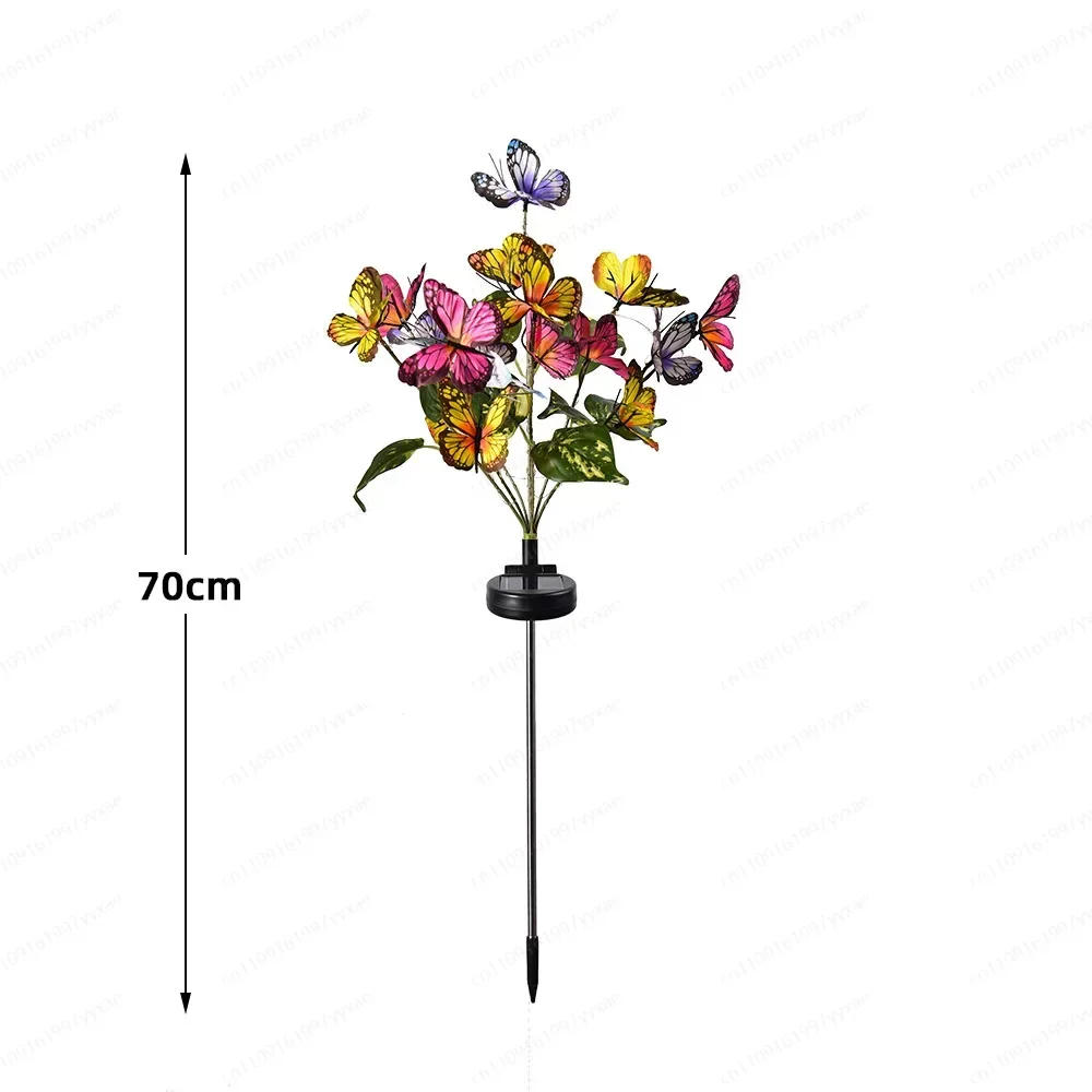 New solar butterfly flower outdoor decoration courtyard Christmas lawn butterfly floor lamp