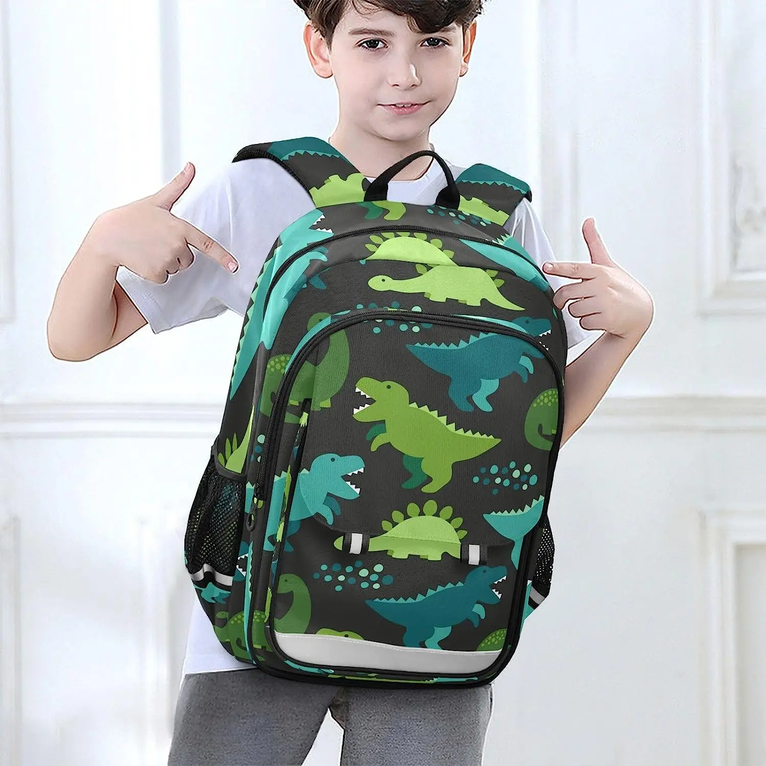 Mochilas de dibujos animados de animales de dinosaurio para niños y niñas, mochila escolar primaria, Bookbag