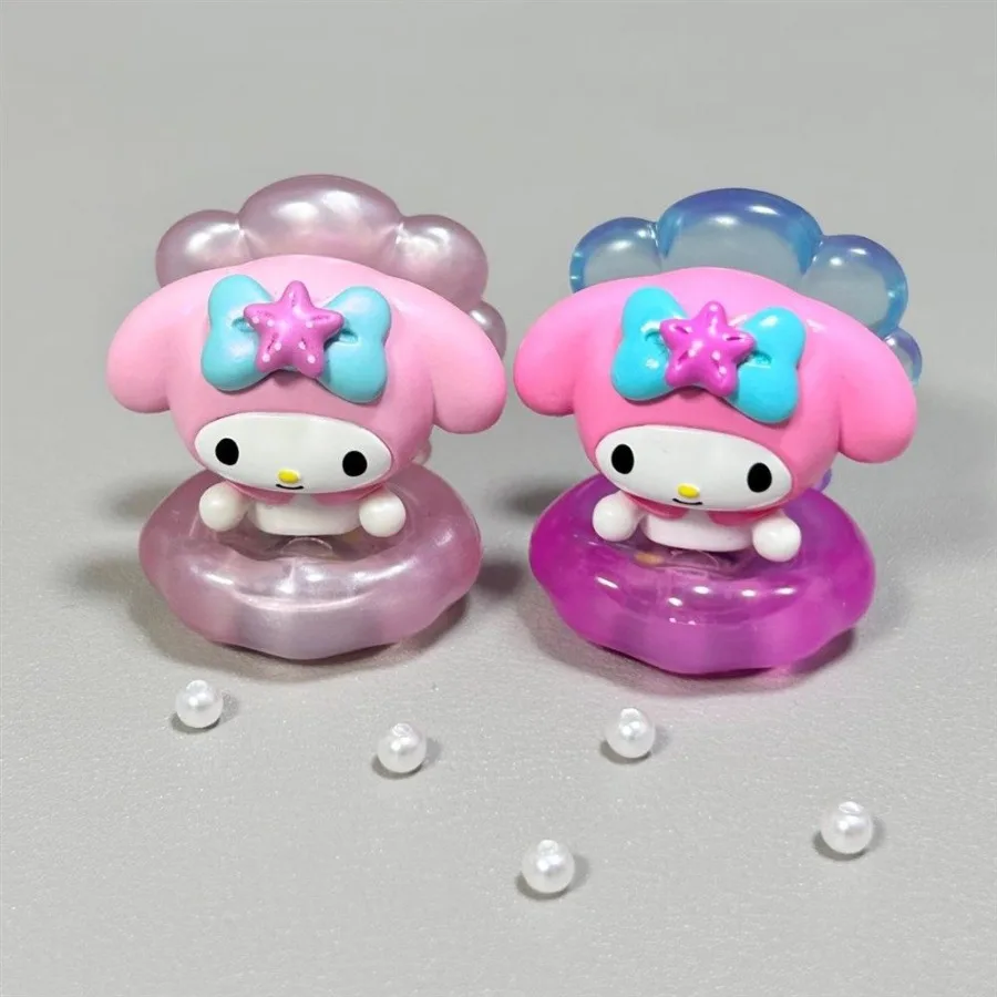 Jouets chauds Sanrio série coquille nacrée Kawaii Hello Kitty ma mélodie Kuromi Pochacco sac aveugle cadeau d'anniversaire décor de bureau