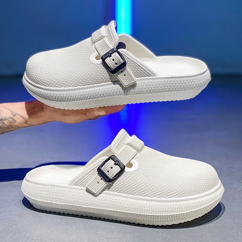 Male Daily Flat Slippers Soft Skin Friendly Upper Anti Slip Wear Resistant Bottom Simple Styling Indoor Rest and Outside Short