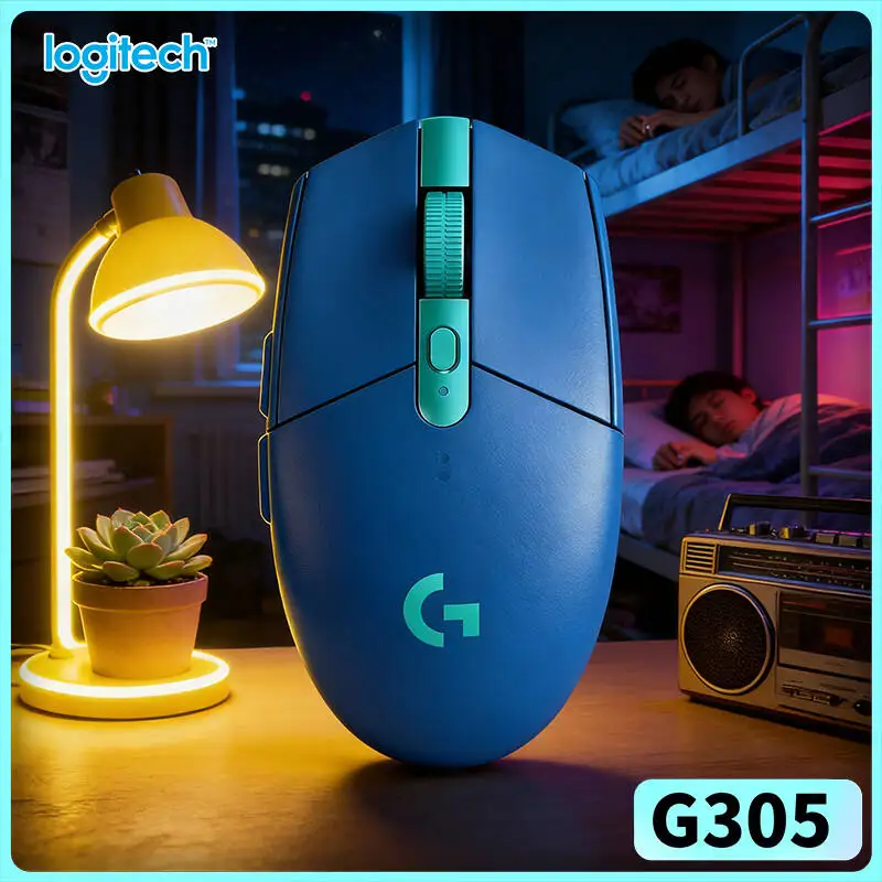 Logitech G305 LIGHTSPEED Wireless Gaming Mouse 6 Config Buttons Scratch Resistant Casing HERO 12000 DPI PC Mac