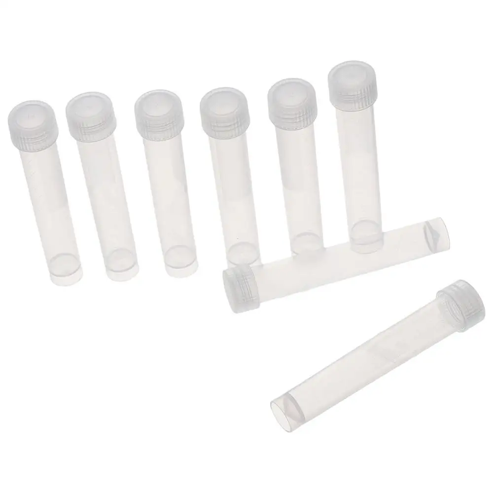 10pcs 10ml Lab Plastic Frozen Test Tubes Vial Seal Cap Container for Laboratory School Educational