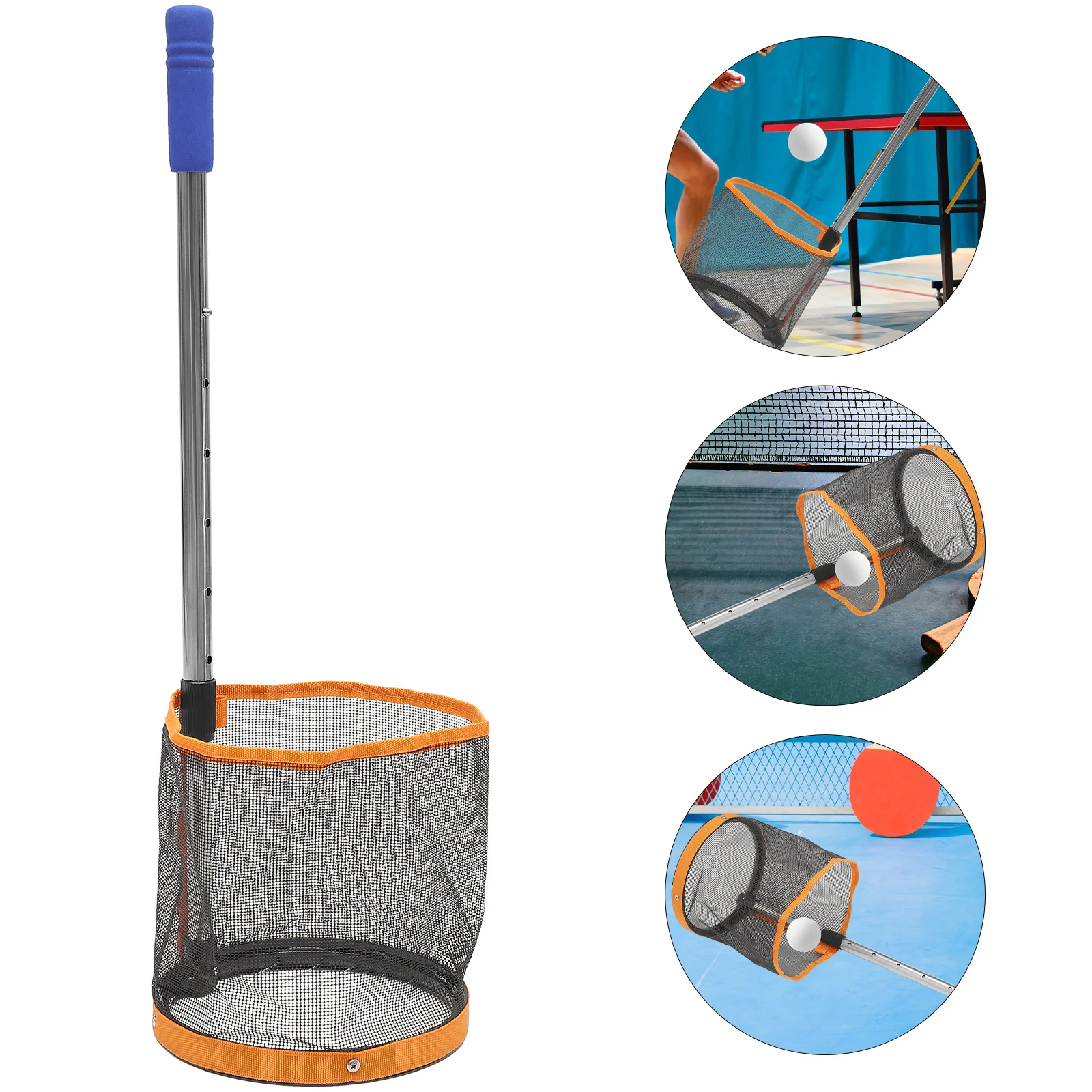 

Table Tennis Ball Picker Large Capacity Long Handle Portable Ball Collector Efficient Ping Pong Pick Up Tool Small Balls Picker