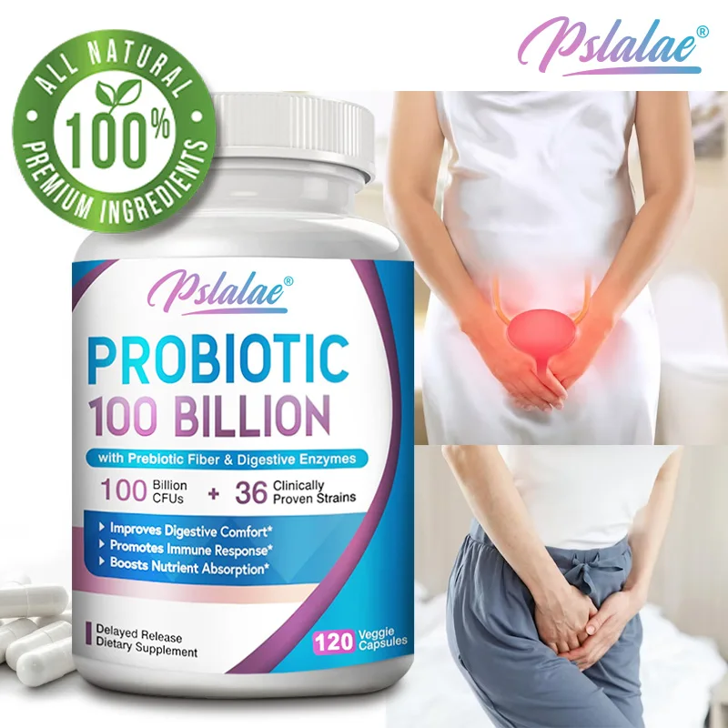 Premium Probiotic with Organic Prebiotic Fiber and Enzymes To Support Digestion and Immune System