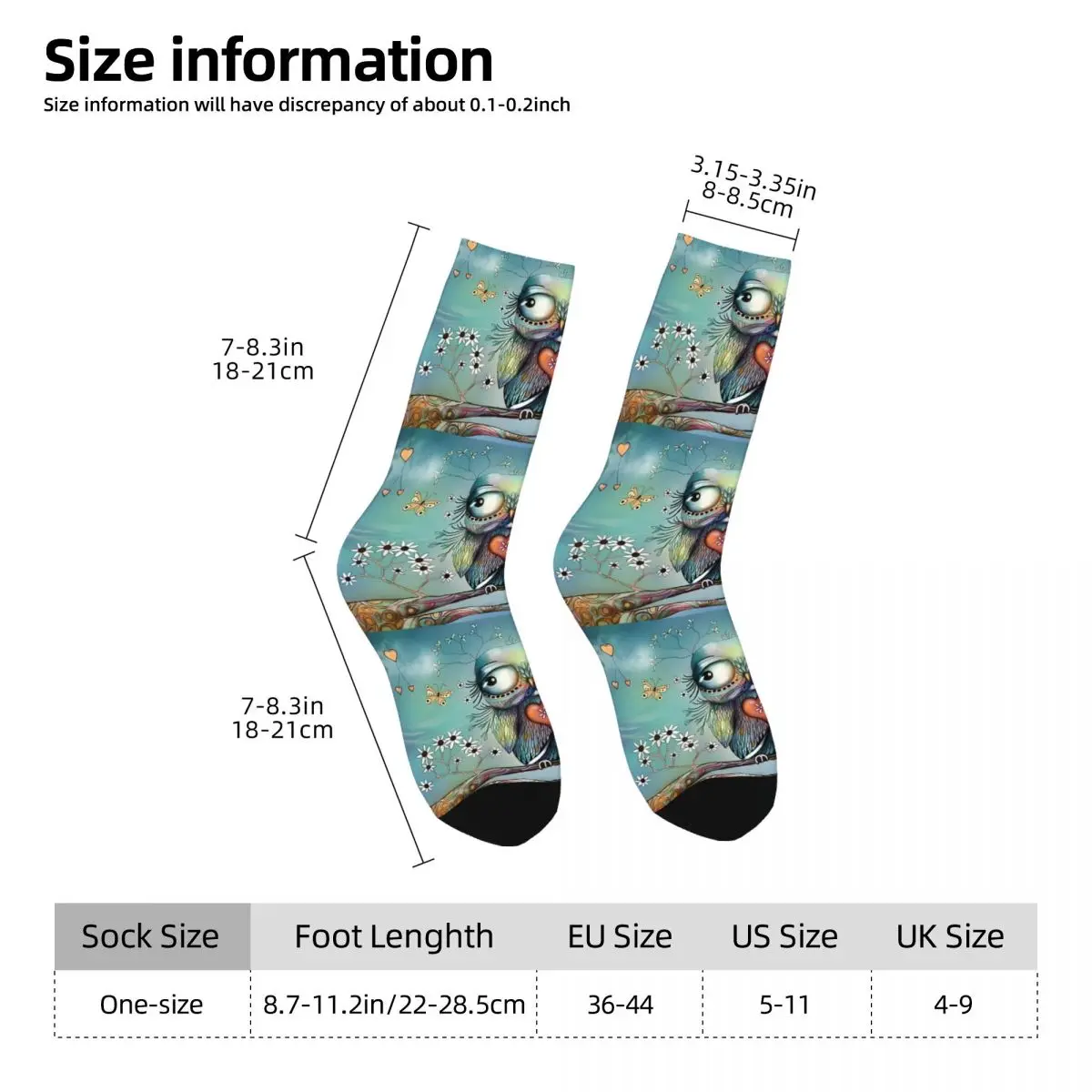 Funny Men's Socks Little Wood Owl Retro Harajuku Hip Hop Casual Pattern Crew Crazy Sock Gift Printed