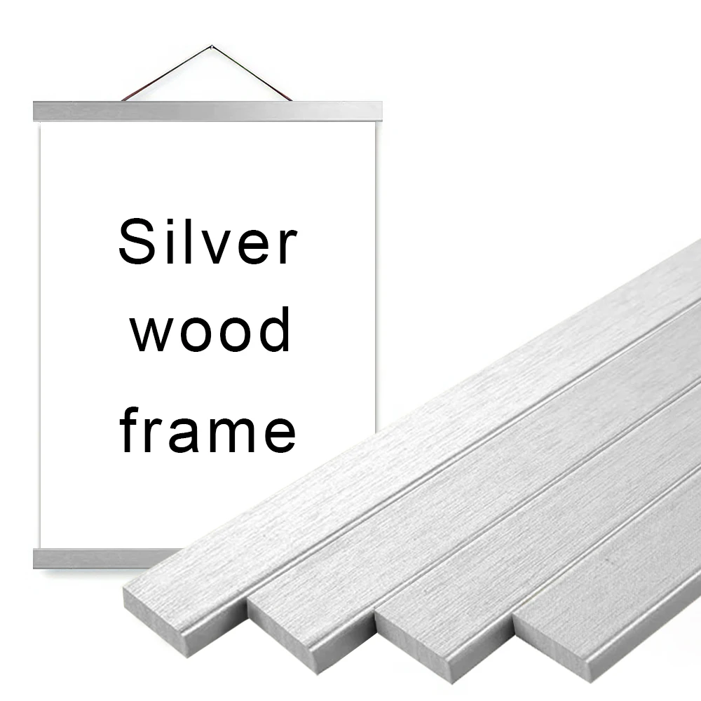HALFLEMART 50 60 70 80 90 cm magnetischer Poster-Aufhänger-Rahmen, Teakholz-Aufhänger, natürliche Malerei, Leinwand, Wandkunst, Handwerk, Rahmen, Kunst-Aufhänger-Rahmen 4