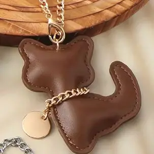 

Fashion PU Leather Cat Bag Pendant Keychain Cute Animal Car Keychain Women's Bag Charm Handbag Pendant Decoration Gift