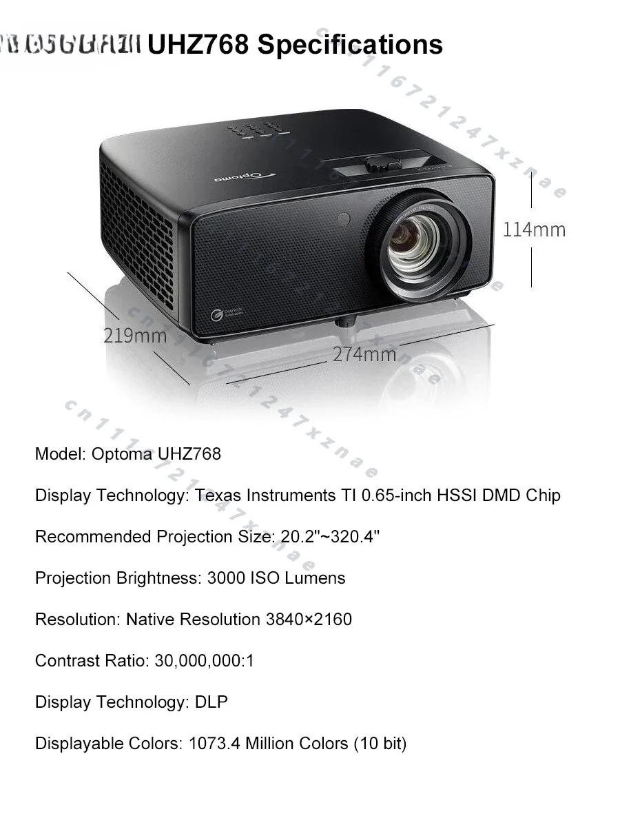 Dual-Color Laser DLP Projector Home Theater with Blu-ray 3D TV,For o ptoma UHZ768 4K ,Lumen MEMC Beam Support 4K 120Hz