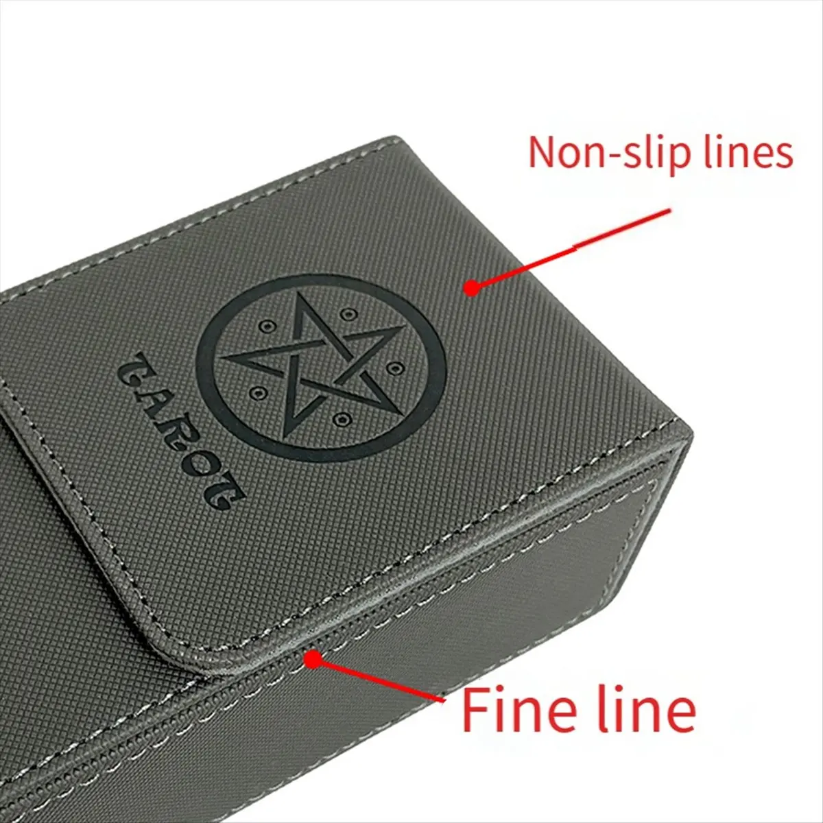 ABST Black Red Pattern Tarot Card Storage Box PU Leather Game Poker Deck Card Frame
