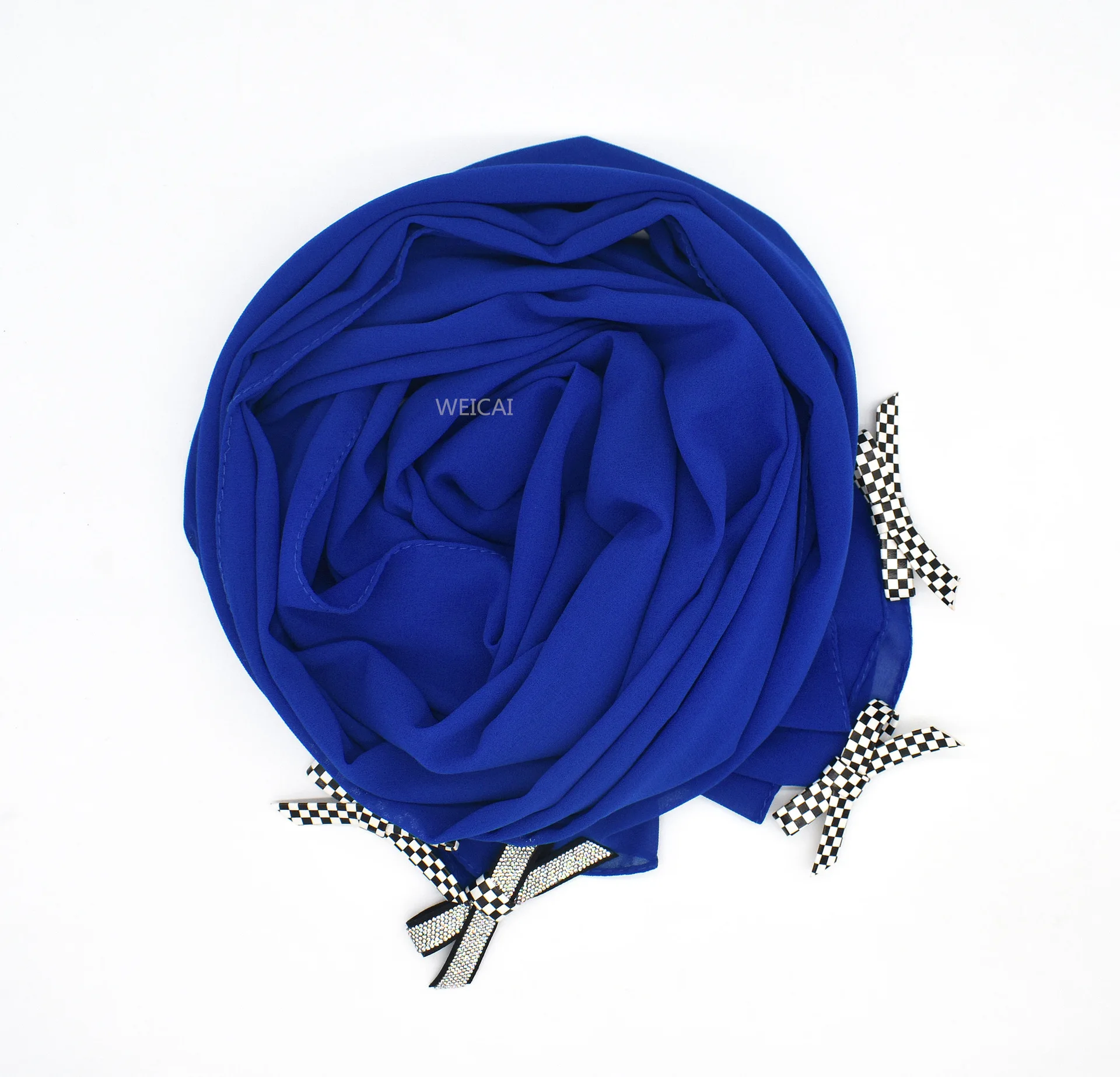 70*170CM  Women’s Hijabs With Elegant Chiffon Turban Hand-sewn bow Scarf New Style Bubble Headcover Scarves Muslims Women