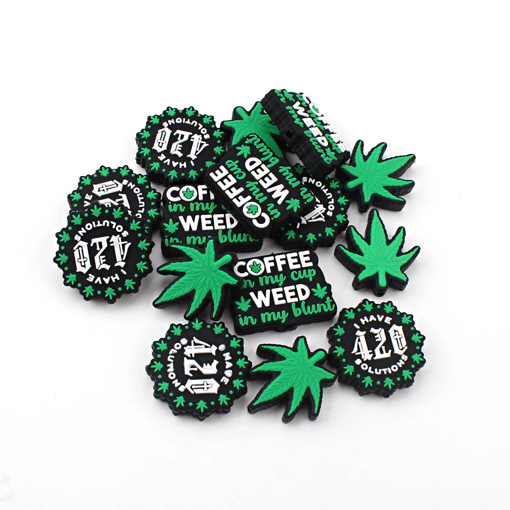 5/10Pcs Silicone Beads Green Simple Style Theme Focal Beads for Jewelry Making Bracelets DIY KeyChain Necklaces Accessory Decor