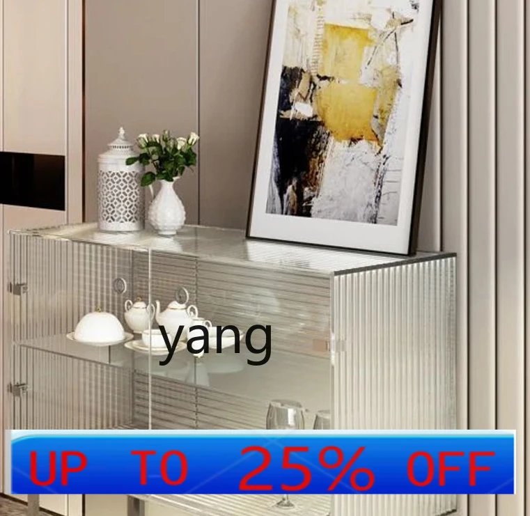 

LMM Light Luxury Glass Sideboard Modern Display Cabinet Wine Cabinet Wall Living Room Entrance Cabinet