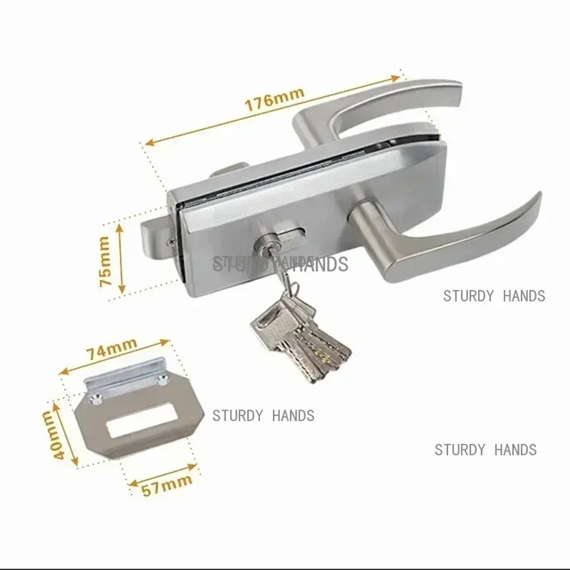 مكتب زجاج الباب قفل الحمام مقبض من الفولاذ المقاوم للصدأ قفل الباب غرفة نوم شرفة باب زجاجي Lockset أجهزة أمن الوطن