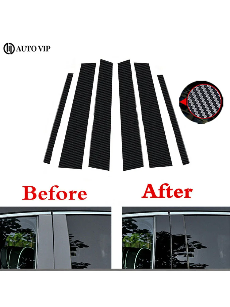 

8Pcs Car Pillar Posts Door Window Trim Cover Stickers Exterior Parts for Nissan Sentra carbon fibre 2017-2022 Car accessories