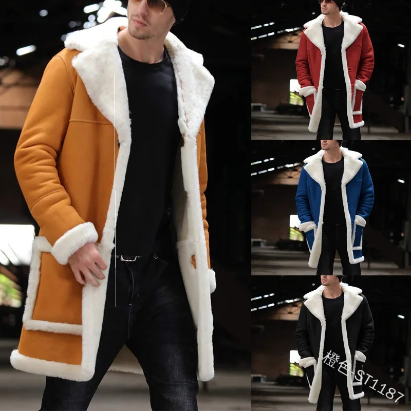 

Winter New Fur Integrated Men's Coat Hot Single Thickened Coat Independent Stand Imitation Fur