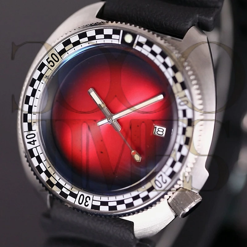 

316L Black Red Salmon Stainless Steel Vintage 6105 Waterproof Watch Japan NH35 Automatic Men Watch