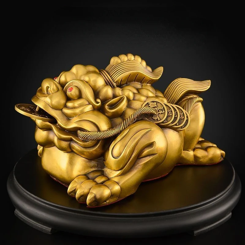 Attract Wealth Brass Golden Toad Ornament Living Room Entryway Wine Cooler Decoration