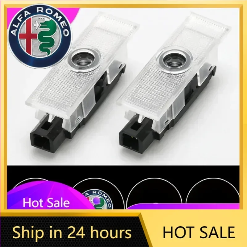 

Наклейки на автомобиль для Alfa Romeo, светодиодный проектор логотипа для дверей автомобиля, подсветка для Alfa Romeo 147, 156, Giulietta, Giulia