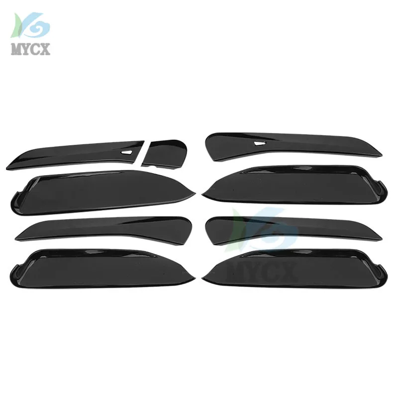 ل Volkswagen VW ID.4X ID.4 CROZZ 2021 + ألياف الكربون غطاء مقبض باب السيارة الملحقات لمعان أسود ألياف الكربون مقبض باب السيارة #2