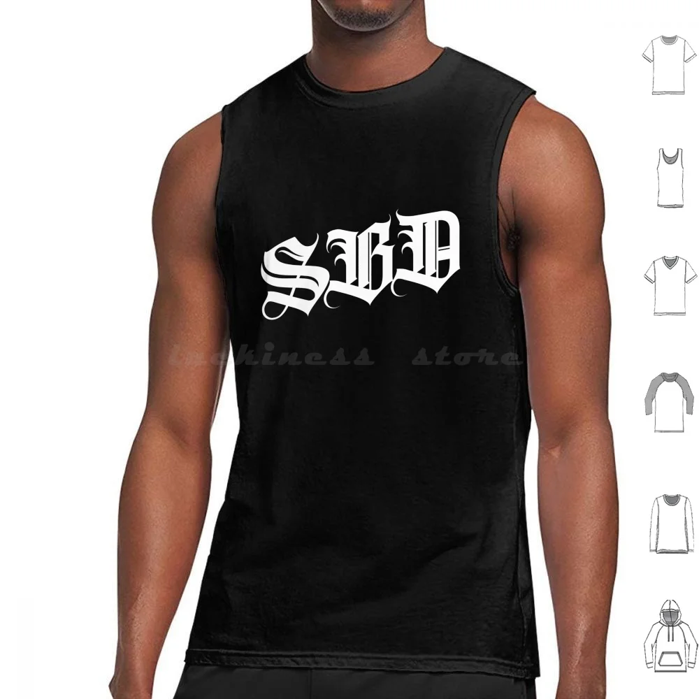 Sbd Old English White ( Squat Bench Deadlift ) Tank Tops Print Cotton Squat Bench Deadlift Street Gym Gym Bro Squat Squats