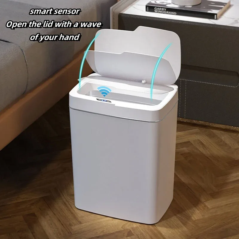 NEW 2024 Anti-odor and anti-mosquito smart trash can automatic bagging non-contact narrow smart sensor trash can smart home 15L