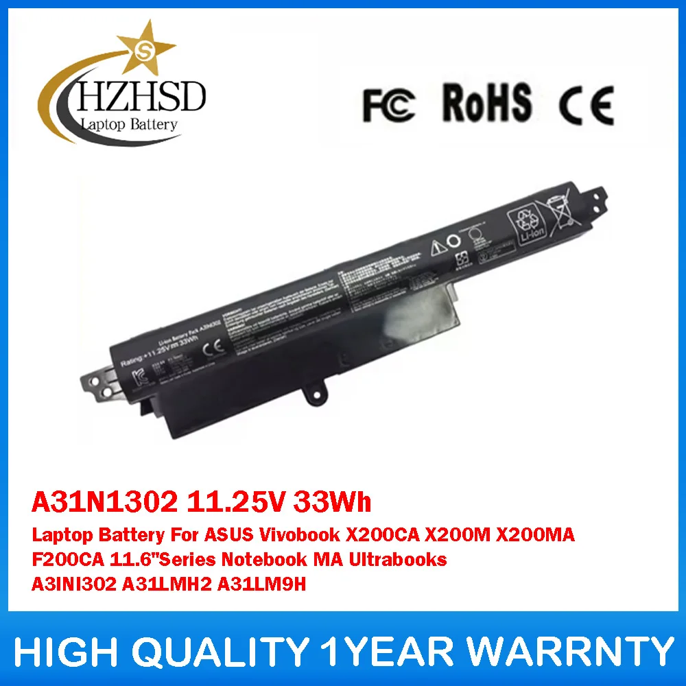 

A31N1302 11.25V 33Wh Laptop Battery For ASUS Vivobook X200CA X200M X200MA F200CA 11.6"Series Notebook MA Ultrabooks A3INI302