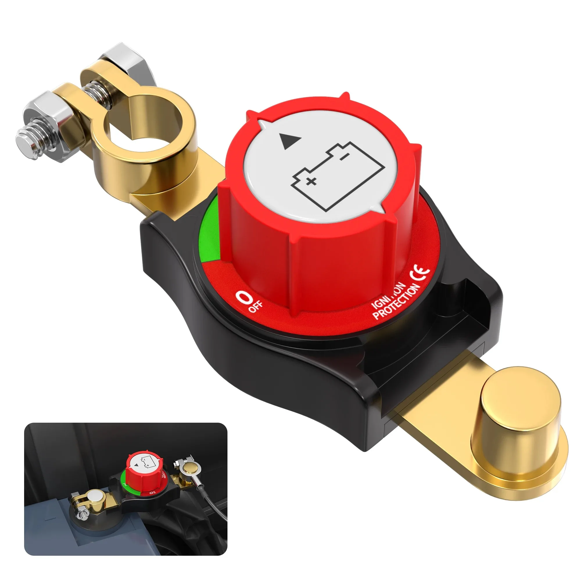 

Battery Disconnect Switch 12V-48V, Heavy Battery Kill Switch On/Off, Cut Off Switch for Car RV Truck Boat